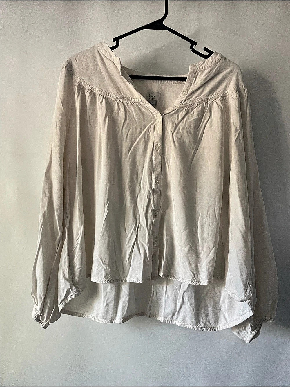 A New Day Long Sleeve Blouse in White Size Small Bell Sleeves XL